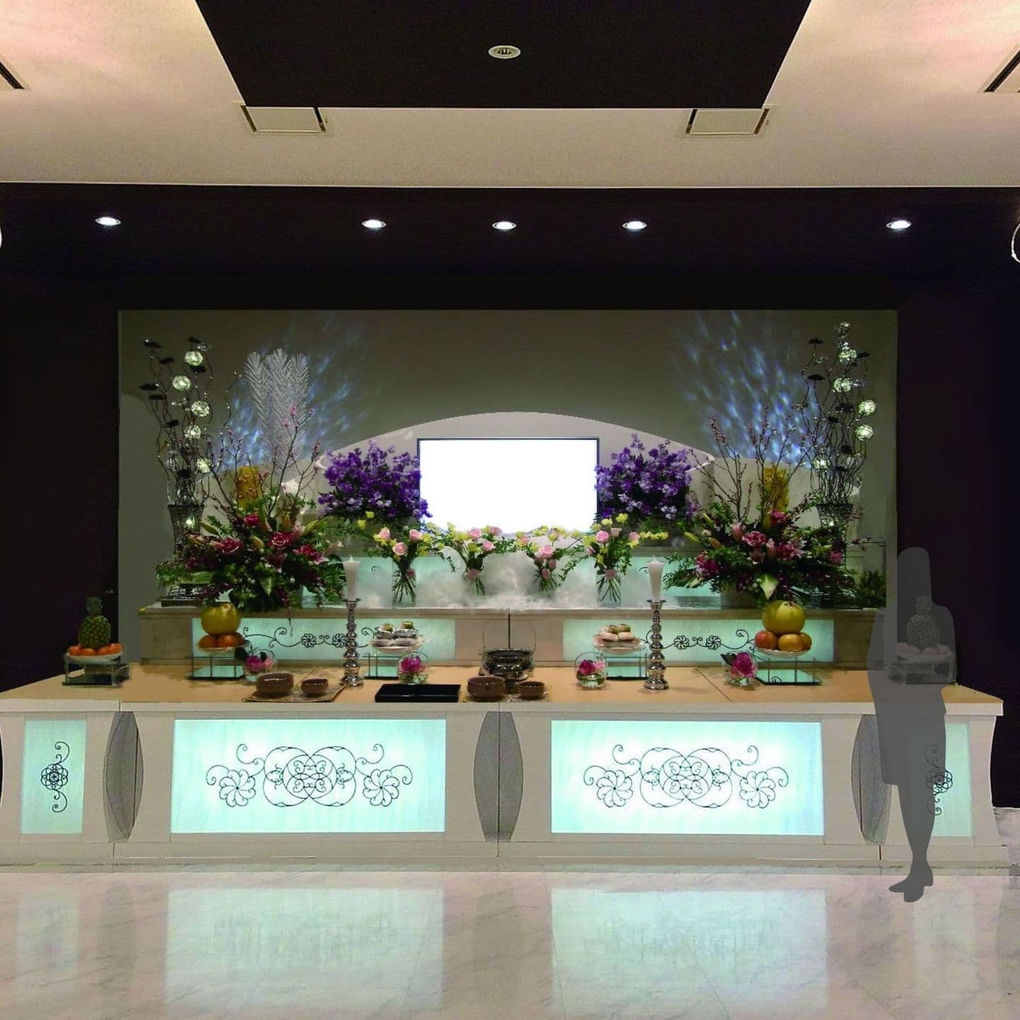 スイートピーを使った洋風花祭壇