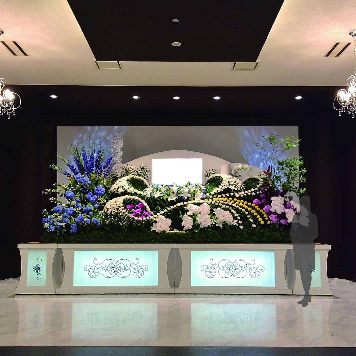 波型のアジサイ祭壇